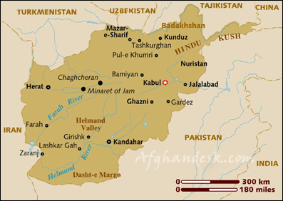 map of Afghanistan