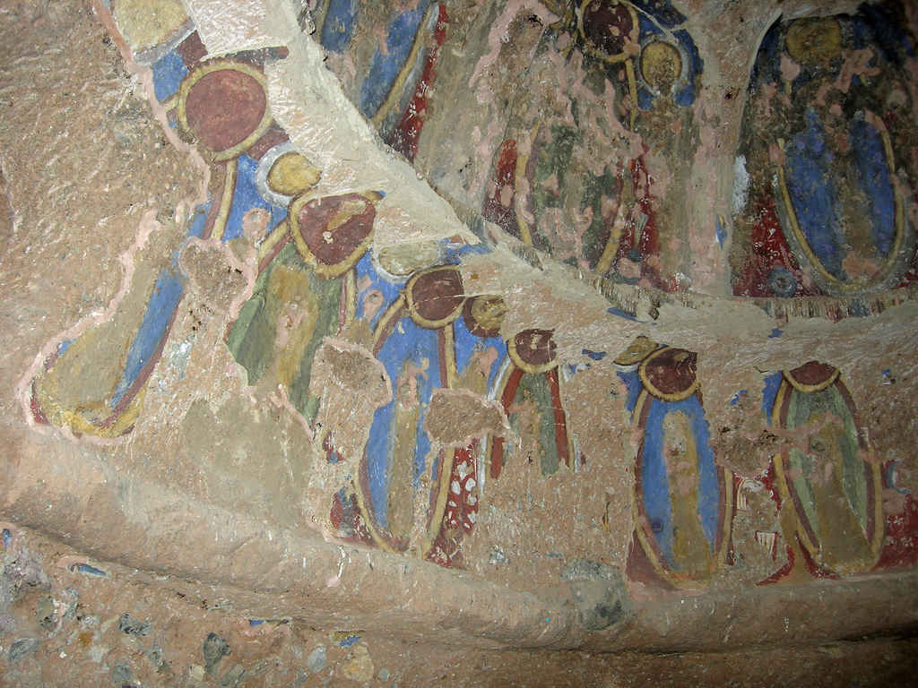 Cliff and monumental Buddha niche in the Bamyan Valley