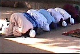 Muslims praying