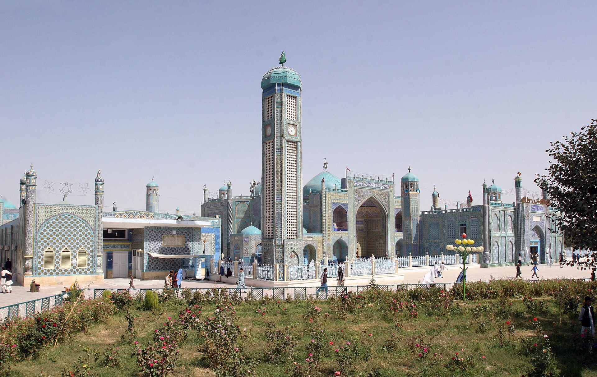 The blue-tiled Shrine of Hazrat Ali in Mazar-e Sharif